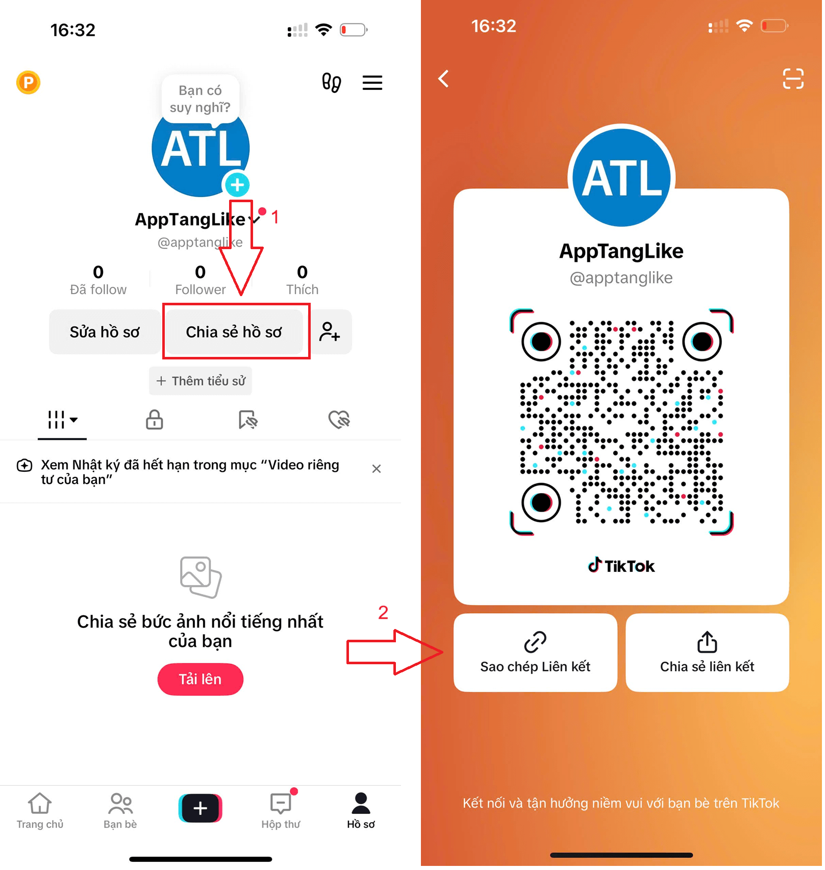 cách lấy link tài khoản Titok cá nhân